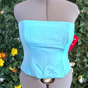 Michaelangelo Blue Mermaid Bustier Crop Top